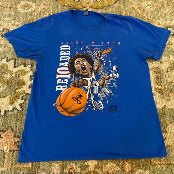 Kansas Jayhawks Gildan Jalen Wilson T Shirt Color Blue Size Large - Picture 1 of 5
